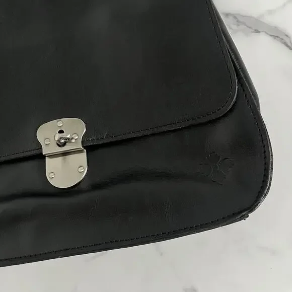 Patricia Nash Heritage Leather Satchel Crossbody Bag Black retro boho chic - Picture 10 of 12